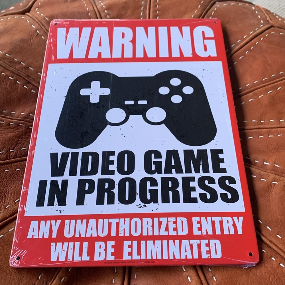 Video Game Warning sign NEW